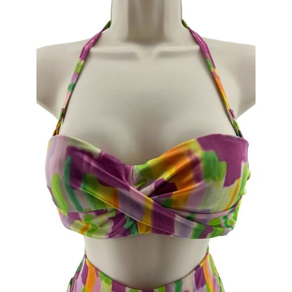 Victoria's Secret Multicolor Watercolor Bandeau Bikini Swimsuit Small / 34B - Picture 2 of 13